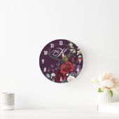 Personalisierte Wall Clock Plane Lila Rose Gold Ge Runde Wanduhr (Zuhause)