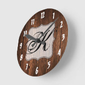 Personalisierte Wall Clock Stall Holz Land Rustika Runde Wanduhr (Winkel)