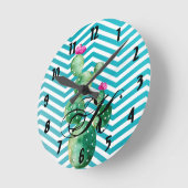 Personalisierte Wall-Uhr Boho Cacti Cactus Succule Runde Wanduhr (Winkel)