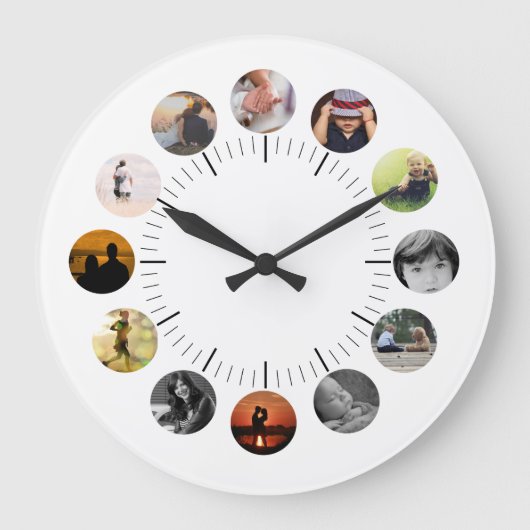 Personalisierte Wall-Uhr mit Fotos Große Wanduhr (Vorderseite)