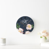 Personalisierte Wall-Uhr Weiße Blumenzwiebeln Blum Runde Wanduhr (Zuhause)