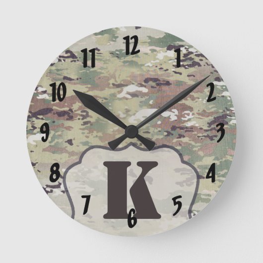 Personalisierte Wall-Uhrenarmee OCP-Camouflage Ein Runde Wanduhr (Vorderseite)
