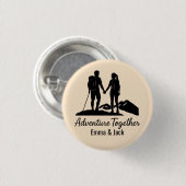 Personalisierte Wanderer-Paar-Silhouette Minimalis Button (Vorne & Hinten)