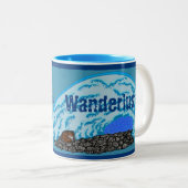 Personalisierte Wanderlust-Tasse Zweifarbige Tasse (VorderseiteRechts)