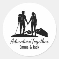 Personalisierte Wanderndes Paar Silhouette Minimal