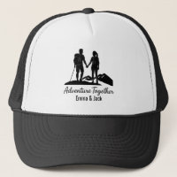 Personalisierte Wanderndes Paar Silhouette Minimal