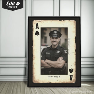 Personalisierte Wandkunst für Polizisten, Ass der Poster