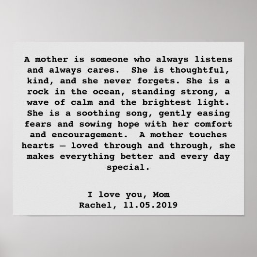 Personalisierte Wandkunstgeschenke für Mama mit Wo Poster (Vorne)