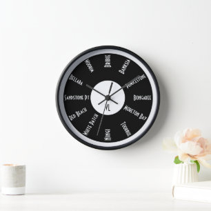 Personalisierte Wandsperre mit Ortsnamen Wanduhr