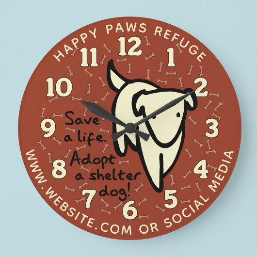 Personalisierte Wanduhr für Hundeasyl