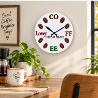 Personalisierte Wanduhr für Kaffeeliebhaber