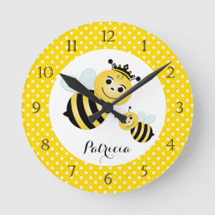 Personalisierte Wanduhr Queen Bee