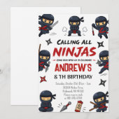 Personalisierte Warrior Ninja Geburtstagsfeier Einladung (Vorne/Hinten)