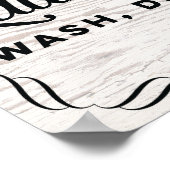 Personalisierte Waschwaschtrocknung auf rustikalem Poster (Ecke)