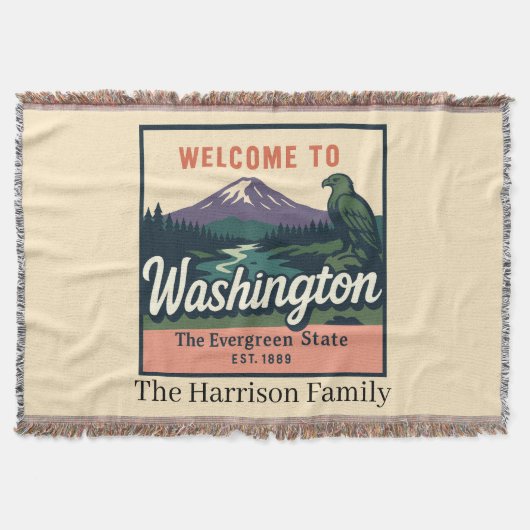 Personalisierte Washington-Wurfdecke Decke (Vorderseite)