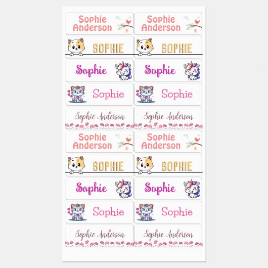 Personalisierte wasserdichte Bezeichnungen für Kin Etiketten (Blatt)