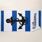 Personalisierte Wasserfahrzeuge mit Streifen und A Strandtuch (Vorderseite)