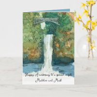 Personalisierte Wasserfall-Brücke zum Jubiläum