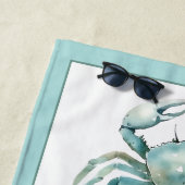 Personalisierte Wasserfarb-Krabbe am Meer Strandtuch (Beispiel)