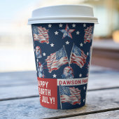 Personalisierte Wasserfarbe 4. Juli Pappbecher