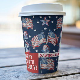 Personalisierte Wasserfarbe 4. Juli Pappbecher