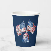 Personalisierte Wasserfarbe 4. Juli Pappbecher (Rückseite)