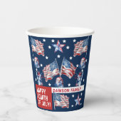 Personalisierte Wasserfarbe 4. Juli Pappbecher (Vorderseite)