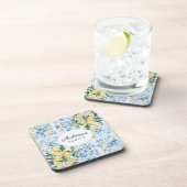 Personalisierte Wasserfarbe Blau Getränkeuntersetzer (Rechte Seite)