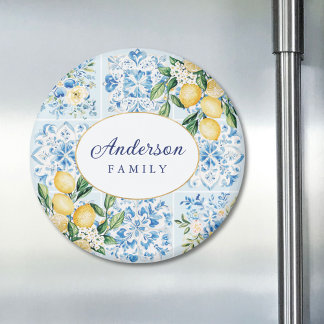 Personalisierte Wasserfarbe Blau Magnet