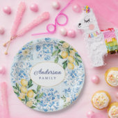 Personalisierte Wasserfarbe Blau Pappteller (Party)