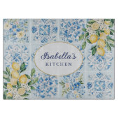 Personalisierte Wasserfarbe Blau Schneidebrett (Vorderseite)