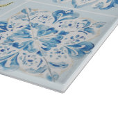 Personalisierte Wasserfarbe Blau Schneidebrett (Ecke)