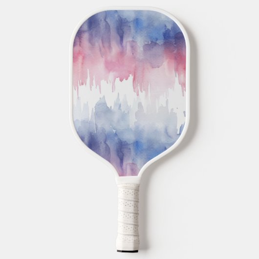 Personalisierte Wasserfarbe Blau und Rot Pickleball Schläger (Rückseite)
