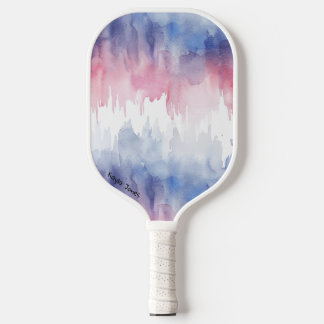Personalisierte Wasserfarbe Blau und Rot Pickleball Schläger