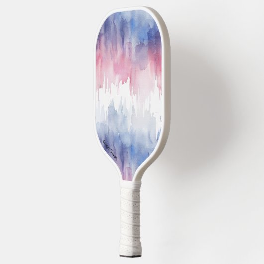 Personalisierte Wasserfarbe Blau und Rot Pickleball Schläger (Links)