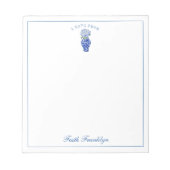 Personalisierte Wasserfarbe Blaue Hydrangea Notizblock (Vorderseite)