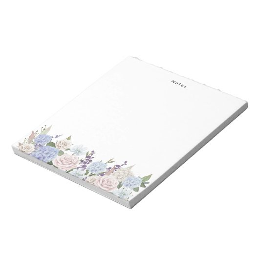 Personalisierte Wasserfarbe Blaue Hydrangeas Notizblock (Rotiert)