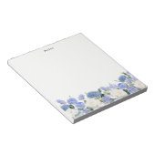 Personalisierte Wasserfarbe Blaue Hydrangeas Notizblock (angewinkelt)