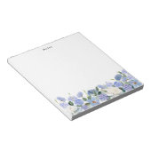 Personalisierte Wasserfarbe Blaue Hydrangeas Notizblock (angewinkelt)
