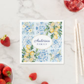 Personalisierte Wasserfarbe Blaue Italienische Kac Serviette (Beispiel)