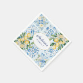 Personalisierte Wasserfarbe Blaue Italienische Kac Serviette (Ecke)