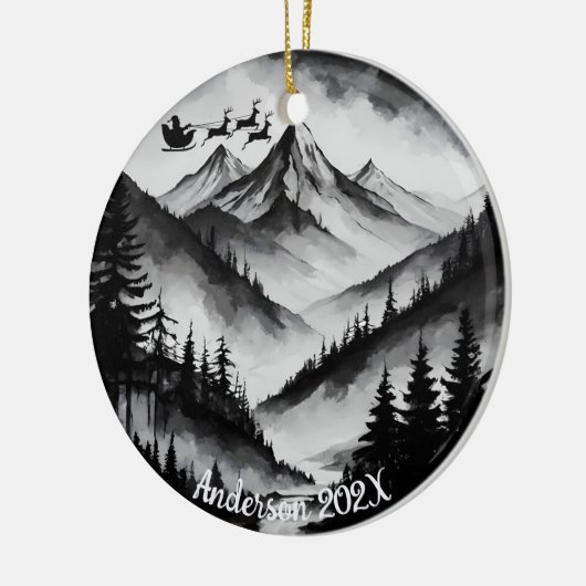 Personalisierte Wasserfarbe Der Mensch über den Be Keramik Ornament (Links)