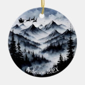 Personalisierte Wasserfarbe Der Mensch über den Be Keramik Ornament (Vorne)