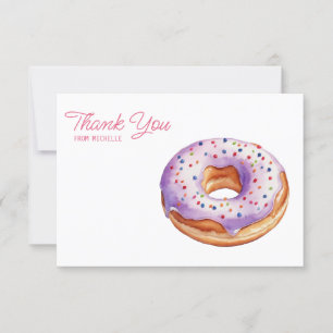 Personalisierte Wasserfarbe Donut Danke Karten