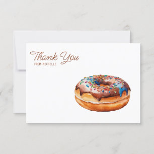 Personalisierte Wasserfarbe Donut Danke Karten