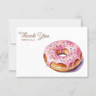 Personalisierte Wasserfarbe Donut Danke Karten