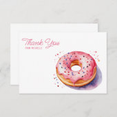 Personalisierte Wasserfarbe Donut Danke Karten (Vorne/Hinten)