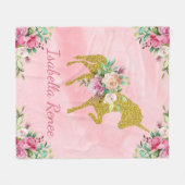 Personalisierte Wasserfarbe Einhorn Fleecedecke (Vorderseite (Horizontal))