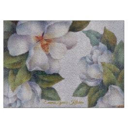 Personalisierte Wasserfarbe Elfenbein Magnolia Blü Schneidebrett