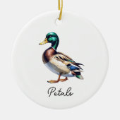 Personalisierte Wasserfarbe Ente Stockente Keramik Ornament (Vorne)